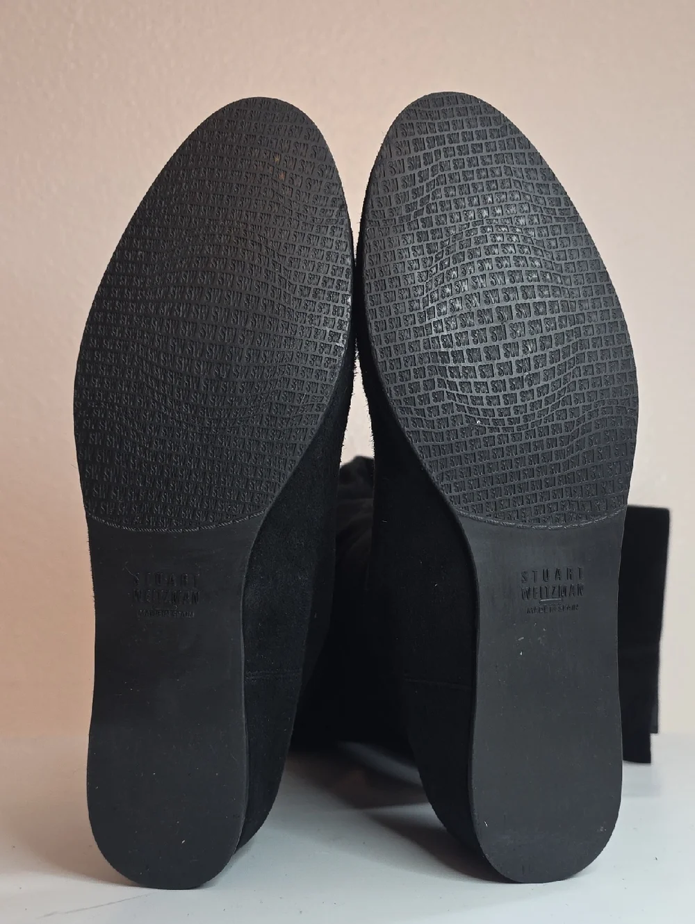 STUART WEITZMAN LEATHER SUEDE OVER THE KNEE TALL BLACK BOOTS LADIES 8.5